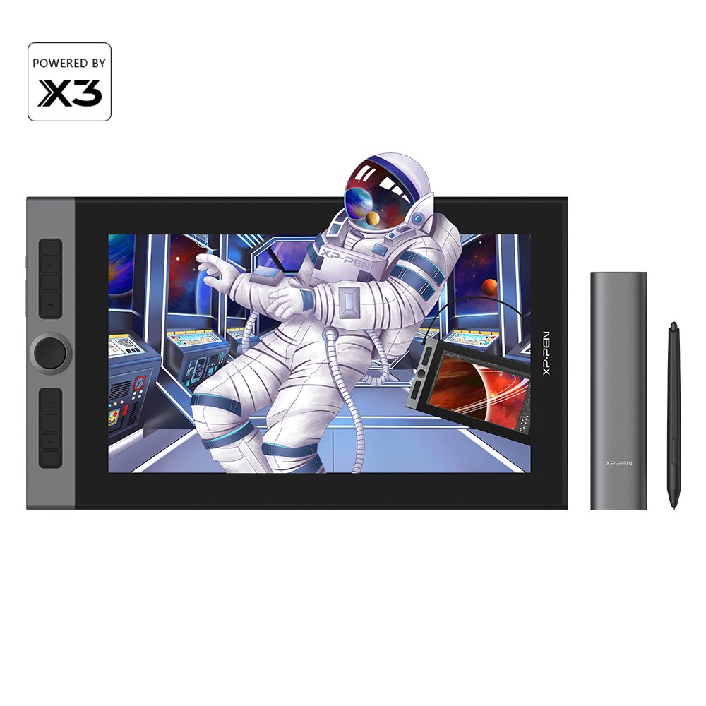 XPPen Artist 16 Pro Pen Drawing Tablet With Screen - Screen Display Drawing Tablet with Tilt Function & Red Dial 8192 Pen Pressure-120% sRGB